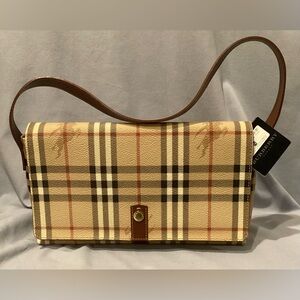 NWT Authentic Burberry PVC Baguette Shoulder Bag